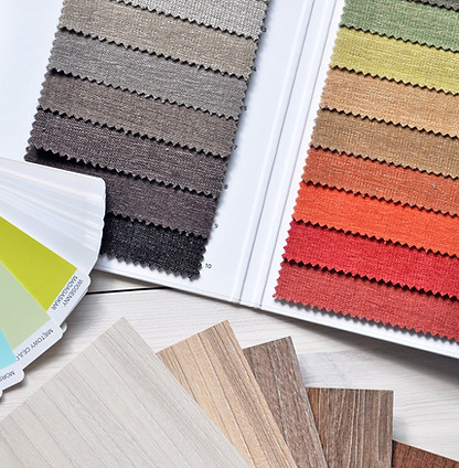 Fabric colour swatches fanned out